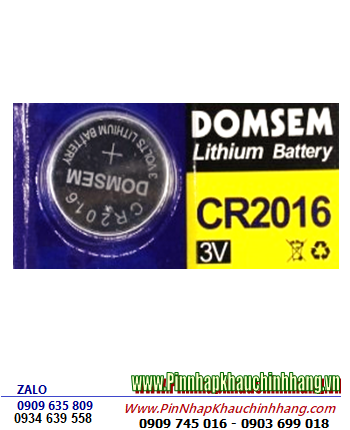 DOMSEM CR2016, Pin đồng xu 3v lithium DOMSEM CR2016 chính hãng